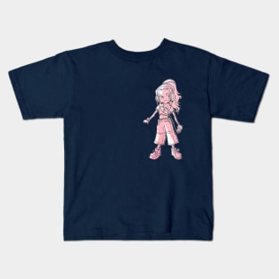 y2k fashion polo shirt and headphones anime girl Kids T-Shirt